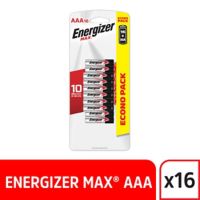 Pilas AAA Alcalina Energizer Max x16und