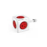 Multitoma Cubo Rojo 5 Salidas Extensión 1.5mt | Power Cube | Electricidad