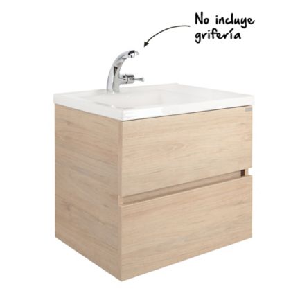 Mueble de baño Tarento Rovere 60 cm con lavamanos Pontus - Homecenter