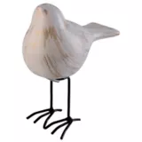 Escultura Pájaro Patas Florida 14 cm Blanco