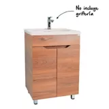 Mueble de baño Teresina Ceniza 60 cm con lavamanos Orbis Blanco con desague