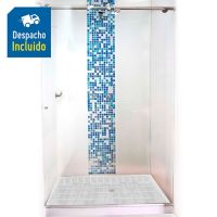 División para Baño Corrediza 100.1 a 110x180 cm Vidrio de 8 milímetros Premium Barra Deslizante Básica