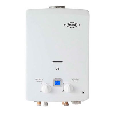Calentador de agua Haceb de paso a gas natural tiro natural 7 litros blanco