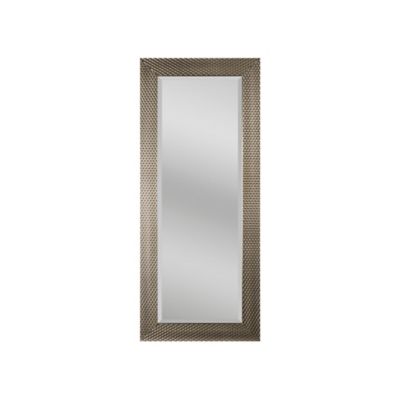 Espejo de cuerpo completo con piso de madera ondulada Espejo