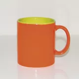 Mug 310ml Bicolor Naranja-Verde Limón