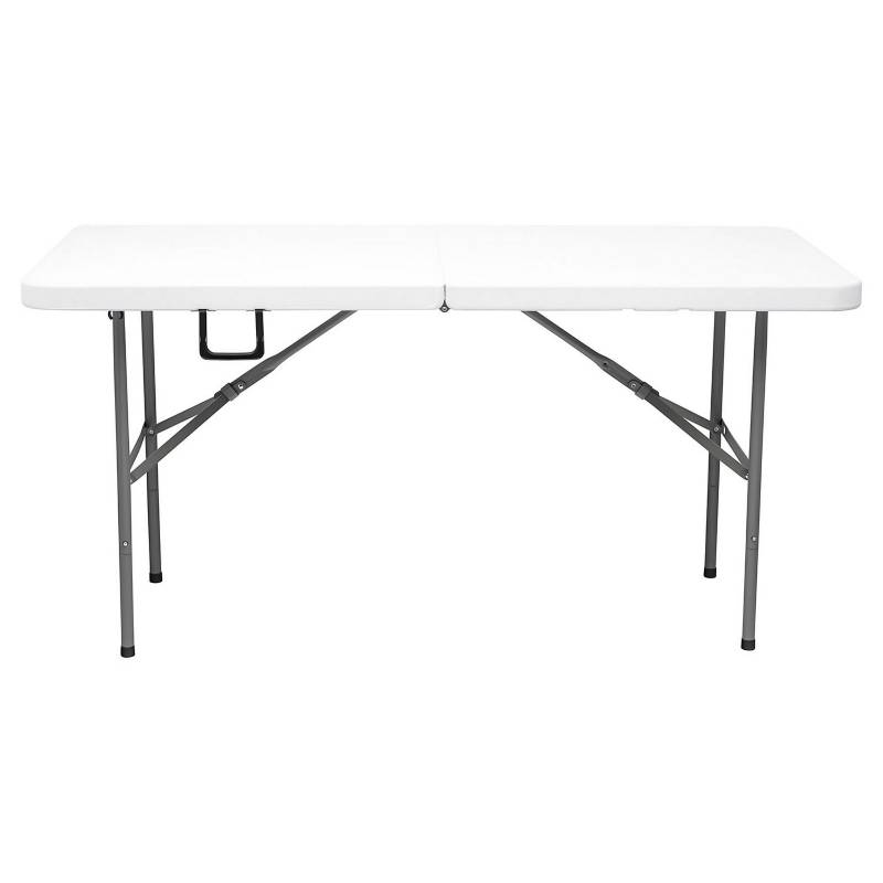 Mesa Plegable Acero/Plastico Blanca 110X70CM