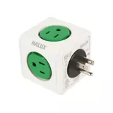Multitoma Cubo Verde 5 Salidas | Halux | Electricidad