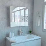 Gabinete para Baño Lusso 60.2x60x12.3 cm 2 Puertas con Espejo Blanco