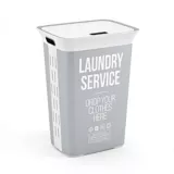 Canasta para Ropa Plastica 60 Litros Blanca Laundry