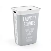 Kis Canasta para Ropa Plastica 60 Litros Blanca Laundry