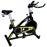 Bicicleta Spinning Bari Con Ciclocomputador Capacidad 100 Kg Color Negro/Amarillo
