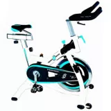 Bicicleta Spinning Vicenza Con Monitor Capacidad 120 Kg Color Blanco/Azul