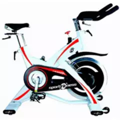 SPORTFITNESS - Bicicleta Spinning Monza Con Monitor Capacidad 150 Kg Color Blanco/Rojo