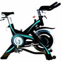 Bicicleta Spinning Monza Con Monitor Capacidad 150 Kg Color Negro/Azul