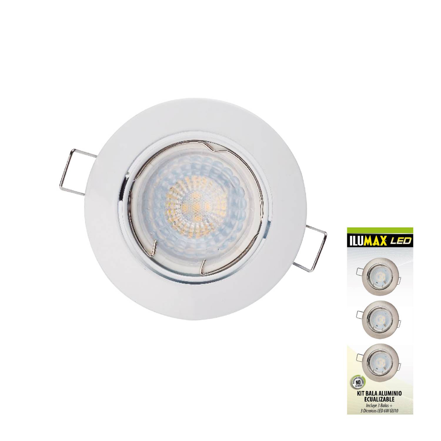 Set di 6 faretti LED, corpo in vetro, GU10, 3W, 250 lumen, bianco luce del  giorno - PEARL