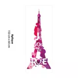 Sticker Eiffel Rose