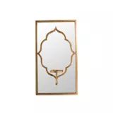 Espejo Decorativo Cuadrado con Soporte para Vela  58x32 cm Dorado