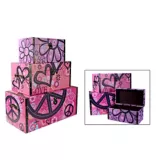 Set x 3 Cajas Decorativas en Lona Hechas en China Color Rosado