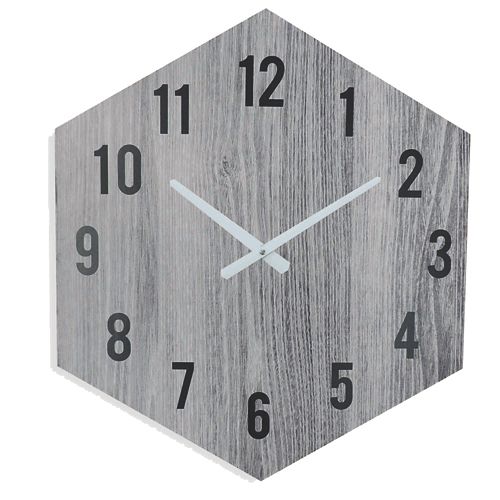 Reloj Hexágono 50,5 cm Gris Texas - JUST HOME COLLECTION