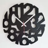 Reloj Pared Numeros 34 cm Calado Negro