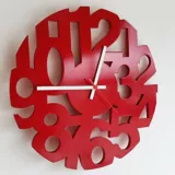 Reloj Pared Numeros 34 cm Calado Rojo