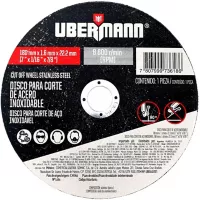 Disco Abrasivo Corte Acero Inoxidable 7-pulg X 1.6mm Ubermann