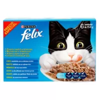 Alimento Húmedo Para Gato Adulto Sabores Surtidos Felix x6und Precio Especial