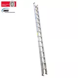 Escalera Certificada de Extension en Aluminio 28 Pasos 5.0 a 10mt Resistencia 136kg