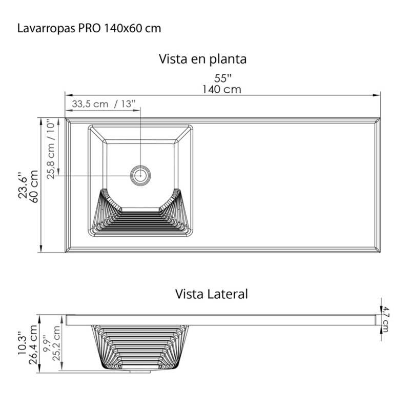 Mueble Para Lavadero Pro 140x60 cm Canto 2mm Blanco