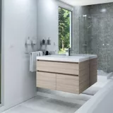 Mueble de baño Macao Latte 79x48 cm con lavamanos Bari Blanco