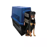 Guacal Plástico Extra Grande # 7 para Perros 123 x 78 x 90 cm Negro - Azul