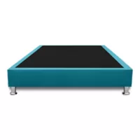 Base Cama Completa Sencilla 100x190cm Microfibra Azul