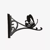 Colgador Para Matera Decorativo Mariposa Acero 8x21x32cm Negro