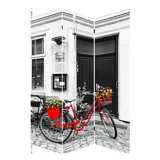 Biombo Bici Roja Flor 120x180 cm
