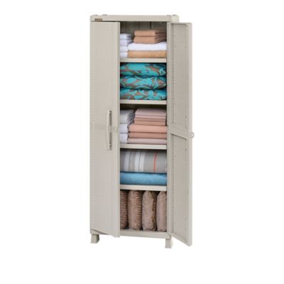 Cajones de plástico, armario de almacenamiento para aparador, color claro,  desmontable, torre de almacenamiento vertical de ropa con 5 cajones