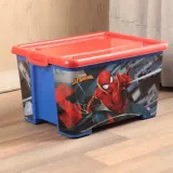 Caja Tapa Broche Con Ruedas Spiderman 25x34x35 cm 28 Lt
