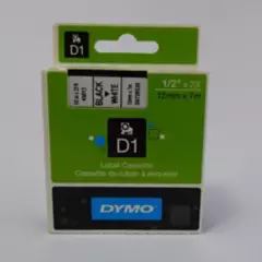 DYMO - Cinta Rotuladora D1 Blanca 12mmx7mt Dymo Plástico
