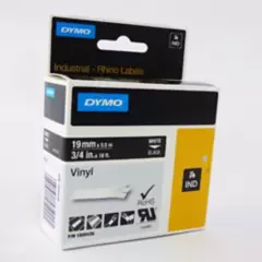 DYMO - Cinta Rotuladora Industrial Negra 19mmx5.5mt Dymo Vinilo