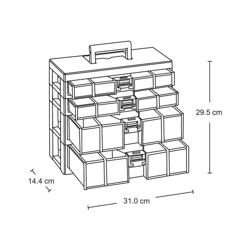 Organizador Modular con Gavetas Negro