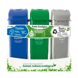 Punto Ecológico 55 Litros Gris-Verde-Azul Ecoplast