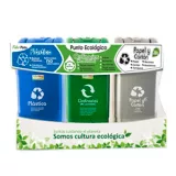 Punto Ecológico 35 Litros Gris-Verde-Azul Ecoplast