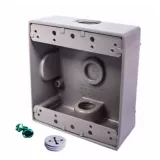 Caja Aluminio 2400 - Cuadrada 2 Salidas de 1/2 Pulg X 12 Unds