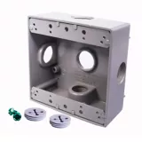 Caja Aluminio 2400 - Cuadrada 5 Salidas de 3/4 Pulg X 12 Unds