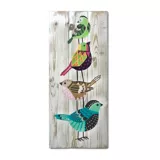Cuadro Decorativo En Madera Pájaros 20x50x1,5 cm Verde