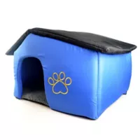 Casa Grande Para Perro De Tela Confortable Y Desarmable Interpet Azul