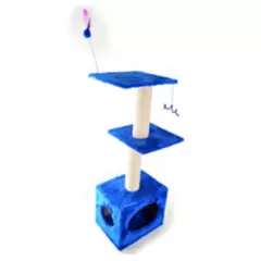 INTERPET - Gimnasio Torre Para Gatos 2 Pisos 40x30x108 cm Interpet Azul