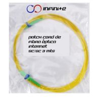 Set de 2 Cables Patch Cord Fibra Óptica SC/SC Simplex Monomodo 3mts PCFOAMR3