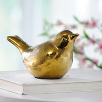Escultura Pájaro Gold 12  cm