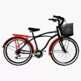 Bicicleta Urbana Sforzo Playera Hombre R26 18V Negro/Rojo
