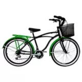 Bicicleta Urbana Sforzo Playera Hombre R26 18V Negro/Verde